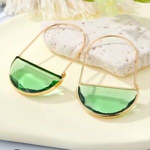 Anthropologie Green and Gold Earrings